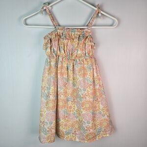 Tommy Bahama Girls Peach White Pink Sundress with Spaghetti Straps Size 5 Summer